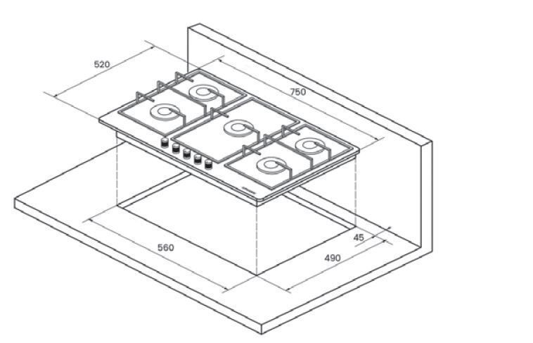 Газовая варочная панель Kuppersberg FG 77 W