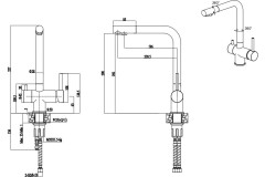 Смеситель для кухни Paulmark SKALEN черный металлик