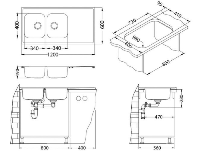 Кухонная мойка Alveus Classic Pro 100 Sat-90 1130474