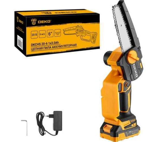 Аккумуляторная цепная пила Deko DKCHS 20-6 063-4307-1