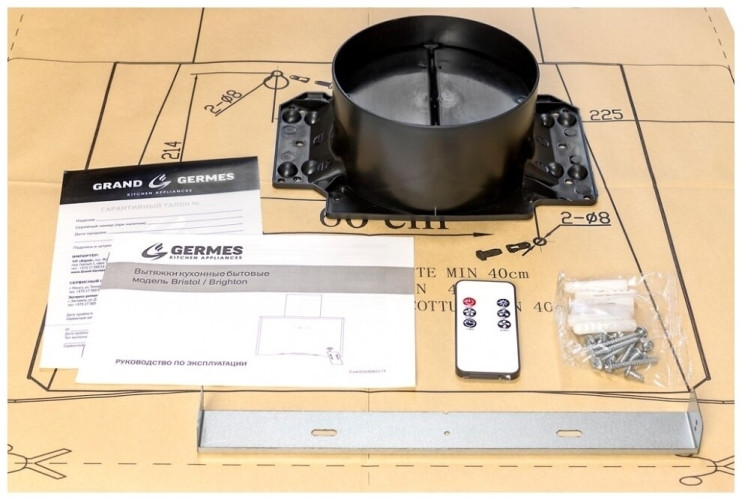 Кухонная вытяжка GERMES Brighton 60 BK черный