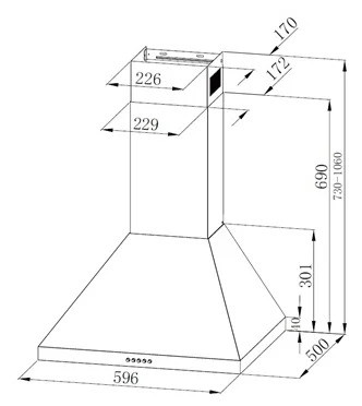 Кухонная вытяжка MONSHER Top 60 C