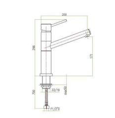 Смеситель для кухни Fiore XENON ЧЕРНЫЙ 5441 44BL5441