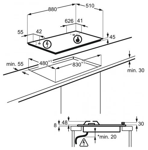 Газовая варочная панель AEG HKR 95540 NB