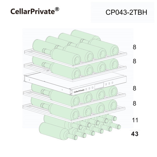 Встраиваемый винный шкаф Cellar Private CP043-2TBH