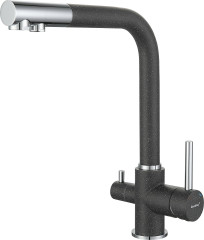 Смеситель для кухни GranFest Г-образный с краном питьевой воды 3611графит