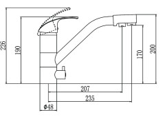 Смеситель для кухни Savol S-L1321L