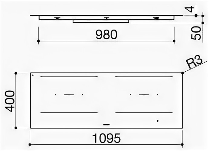 Индукционная варочная панель Barazza 1PIDC120N 4mm black glass ceramic