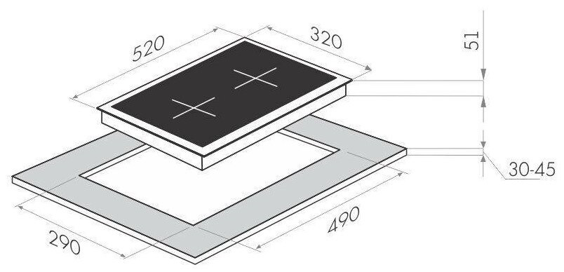 Газовая варочная панель MAUNFELD MGHG 32 15 W