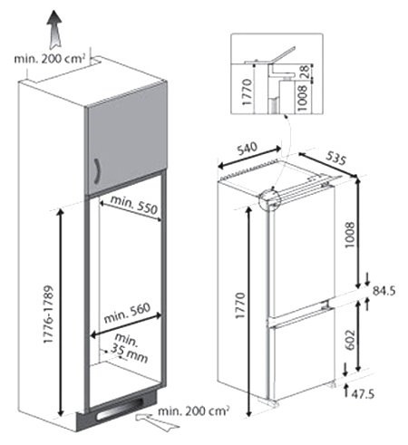 Встраиваемый холодильник Teka TKI2 325 DD