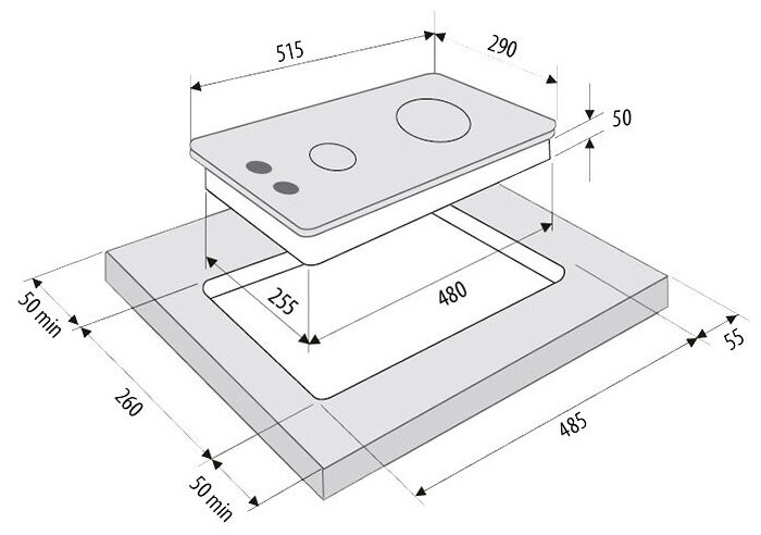 Газовая варочная панель Fornelli PGT 30 Calore BL