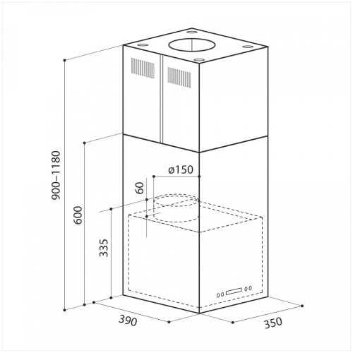 Кухонная вытяжка Lex Tubo Quattro Isola 350