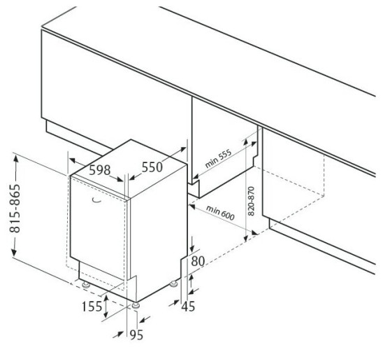 Посудомоечная машина Fornelli BI 60 Kaskata Light S