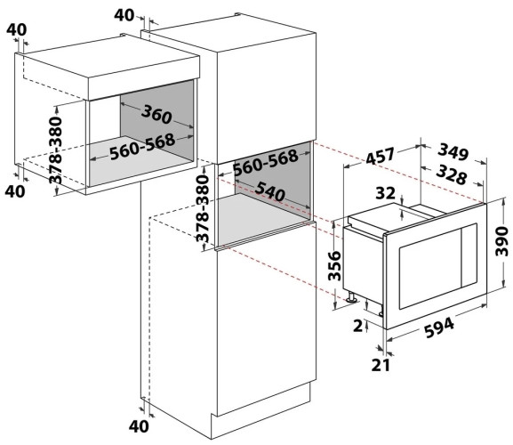 Встраиваемая микроволновая печь Indesit MWI 120 GX